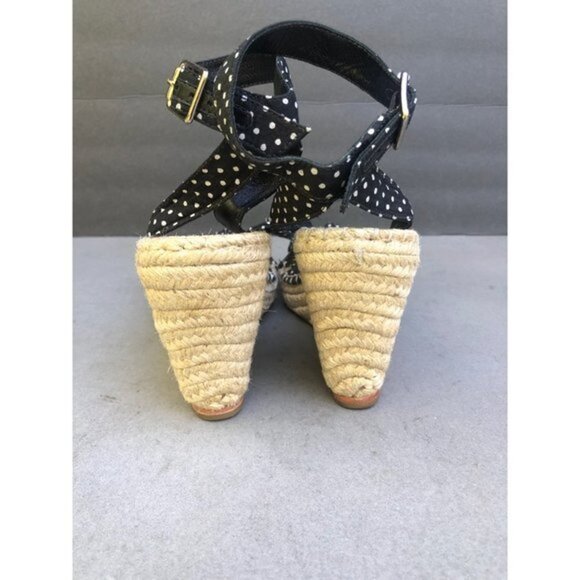 NEW LOEFLER Randal Tessa Espadrille Wedge Polka Dot Sandals size 8.5 - Picture 6 of 10